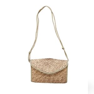 Croft & barrow summer straw purse Vintage 90s Tan